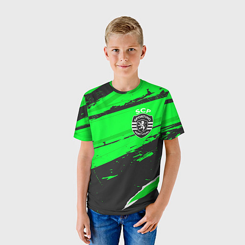 Детская футболка Sporting sport green / 3D-принт – фото 3