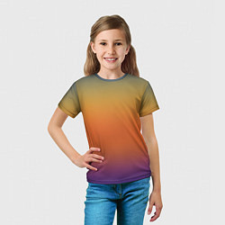 Футболка детская Градиент цвета заката, цвет: 3D-принт — фото 2