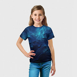 Футболка детская Абстрактные волны глубины, цвет: 3D-принт — фото 2