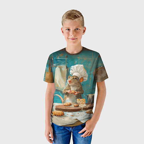 Детская футболка Крыса шеф повар на кухне / 3D-принт – фото 3
