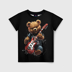 Футболка детская Большой плюшевый медведь играет на гитаре, цвет: 3D-принт