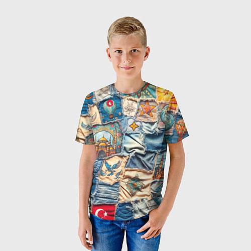 Детская футболка Джинсы в Турции - пэчворк / 3D-принт – фото 3