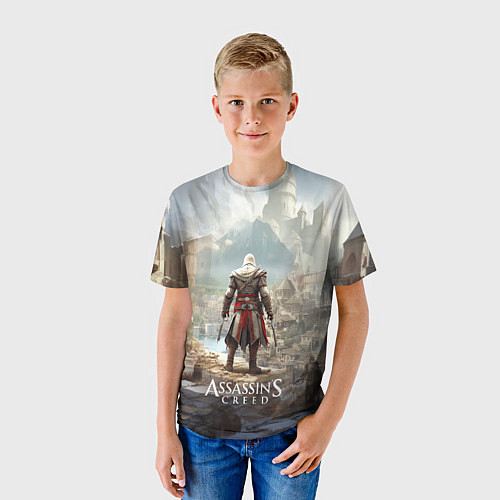 Детская футболка Assassins creed старинный город / 3D-принт – фото 3