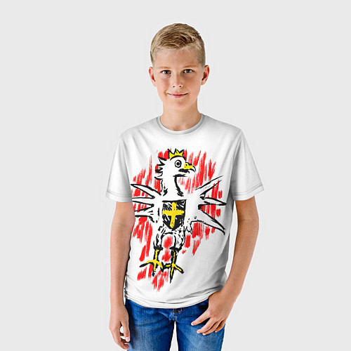 Детская футболка Герб Редании - рисунок Геральда из квеста / 3D-принт – фото 3