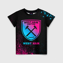 Футболка детская West Ham - neon gradient, цвет: 3D-принт