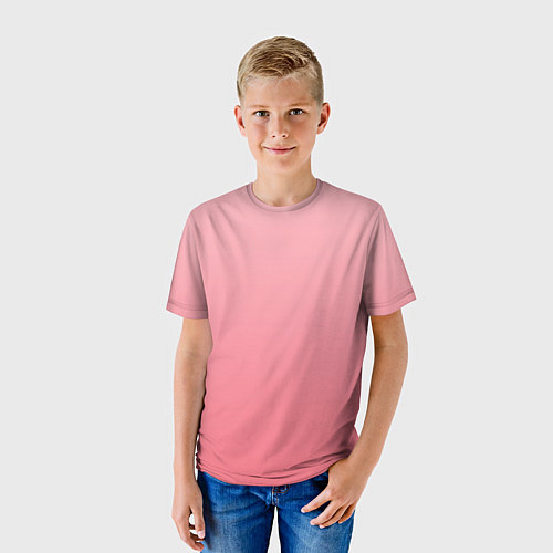 Детская футболка Нежный розовый градиент / 3D-принт – фото 3