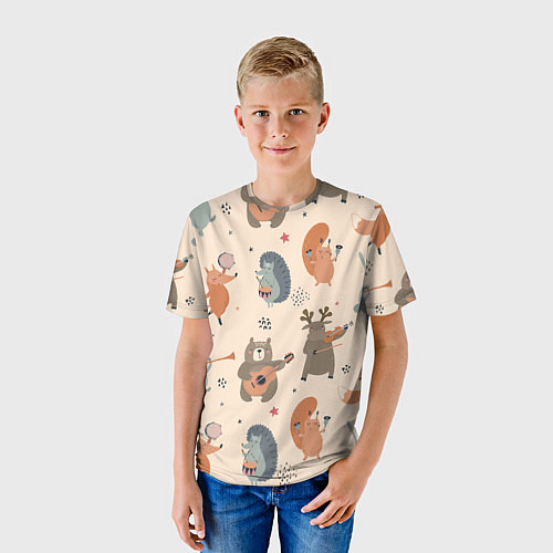 Детская футболка Животные с инструментами / 3D-принт – фото 3