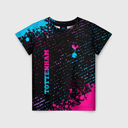 Футболка детская Tottenham - neon gradient вертикально, цвет: 3D-принт