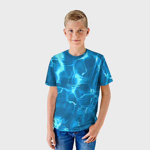 Детская футболка Водная гладь текстура / 3D-принт – фото 3