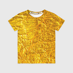 Футболка детская Текстура золотой мятой поверхности, цвет: 3D-принт