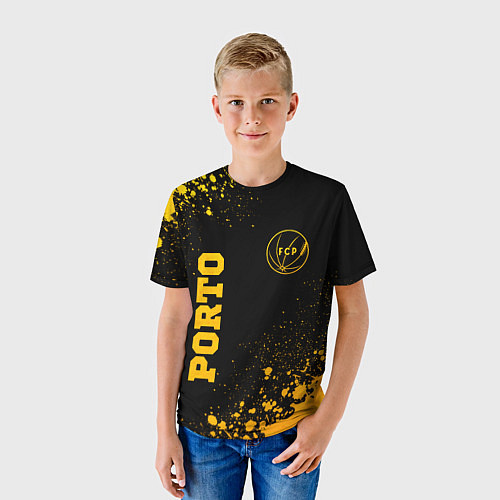 Детская футболка Porto - gold gradient вертикально / 3D-принт – фото 3