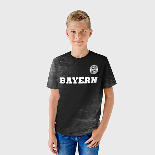 Детская футболка Bayern sport на темном фоне посередине / 3D-принт – фото 3