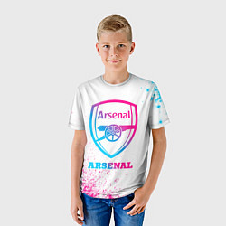 Футболка детская Arsenal neon gradient style, цвет: 3D-принт — фото 2