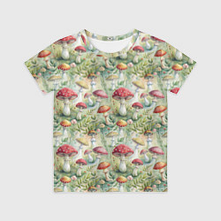 Детская футболка Дикие грибы лесные мухоморы