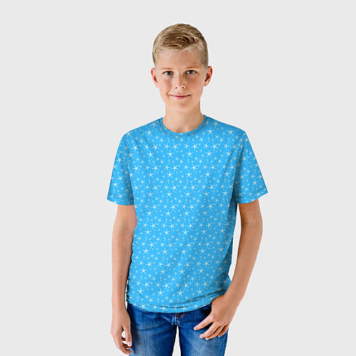 Детская футболка Голубой со звёздочками / 3D-принт – фото 3
