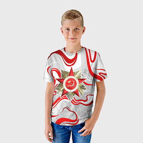 Детская футболка Великая отечественная - красные нити / 3D-принт – фото 3