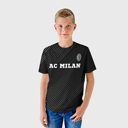 Детская футболка AC Milan sport на темном фоне посередине / 3D-принт – фото 3