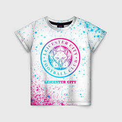 Футболка детская Leicester City neon gradient style, цвет: 3D-принт