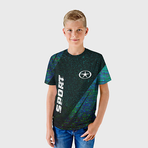 Детская футболка JAC sport glitch blue / 3D-принт – фото 3