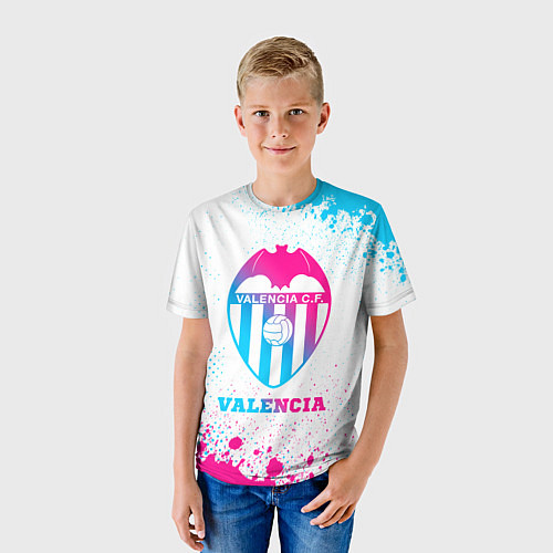 Детская футболка Valencia neon gradient style / 3D-принт – фото 3