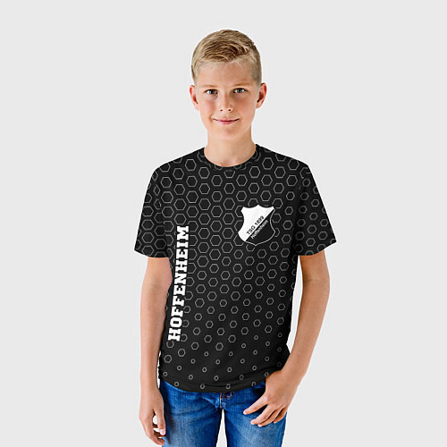 Детская футболка Hoffenheim sport на темном фоне вертикально / 3D-принт – фото 3