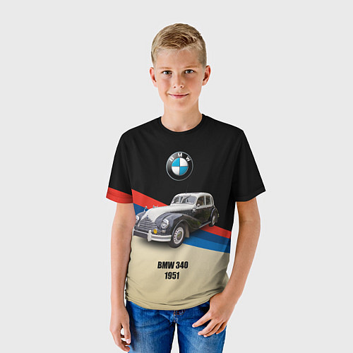 Детская футболка Винтажный автомобиль BMW 340 / 3D-принт – фото 3