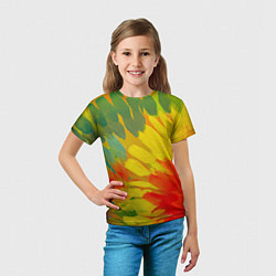 Футболка детская Абстракция цветение акрил, цвет: 3D-принт — фото 2
