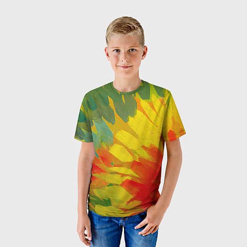 Детская футболка Абстракция цветение акрил / 3D-принт – фото 3