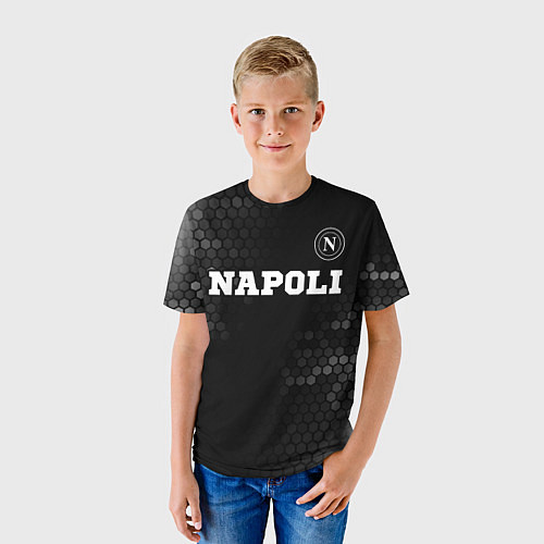 Детская футболка Napoli sport на темном фоне посередине / 3D-принт – фото 3