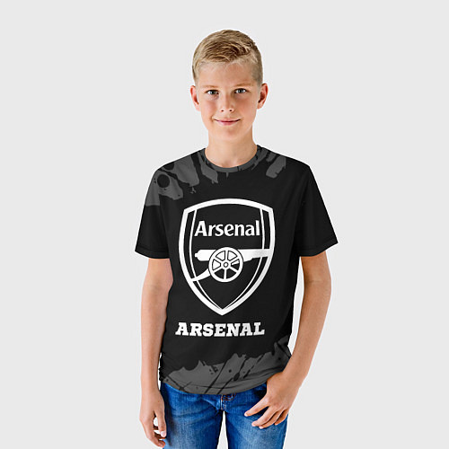 Детская футболка Arsenal sport на темном фоне / 3D-принт – фото 3