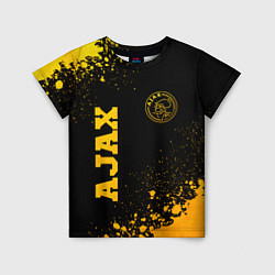 Футболка детская Ajax - gold gradient вертикально, цвет: 3D-принт