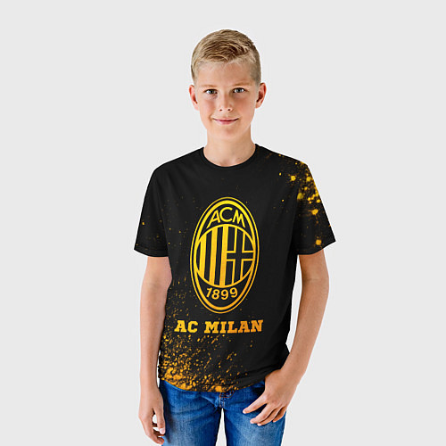 Детская футболка AC Milan - gold gradient / 3D-принт – фото 3