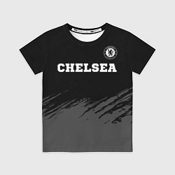 Футболка детская Chelsea sport на темном фоне посередине, цвет: 3D-принт