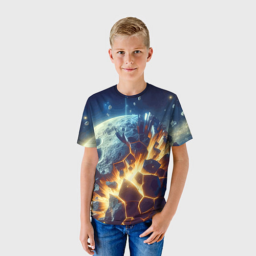 Детская футболка Взрыв планеты - космос от нейросети / 3D-принт – фото 3