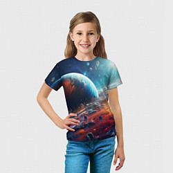 Футболка детская Космос фантастическая планета, цвет: 3D-принт — фото 2