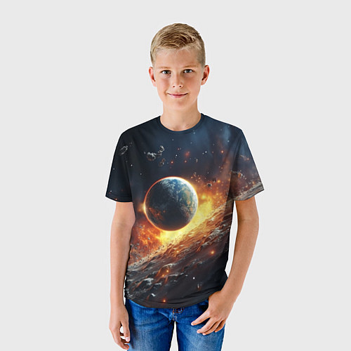 Детская футболка Космос и планета / 3D-принт – фото 3