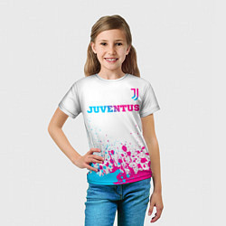 Футболка детская Juventus neon gradient style посередине, цвет: 3D-принт — фото 2