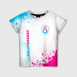 Футболка детская Galatasaray neon gradient style вертикально, цвет: 3D-принт