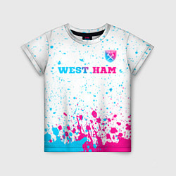 Футболка детская West Ham neon gradient style посередине, цвет: 3D-принт