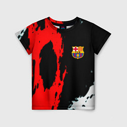 Футболка детская Barcelona fc краски спорт, цвет: 3D-принт