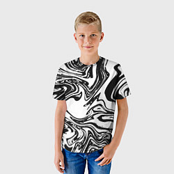 Футболка детская Абстрактная черно-белая, цвет: 3D-принт — фото 2