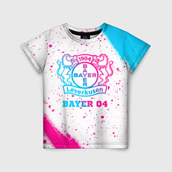 Футболка детская Bayer 04 neon gradient style, цвет: 3D-принт