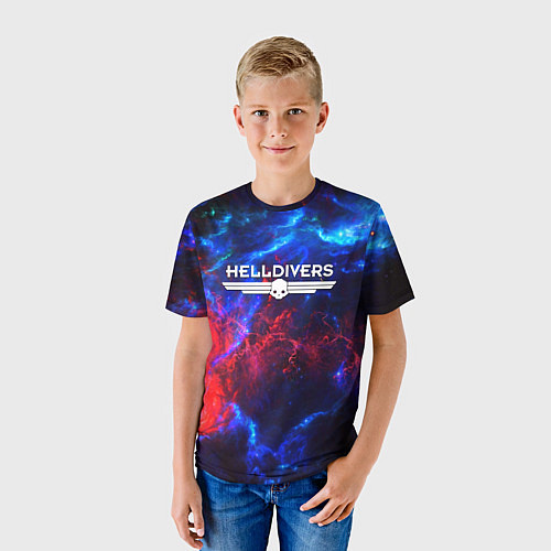 Детская футболка Helldivers: Space Logo / 3D-принт – фото 3