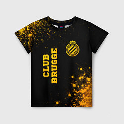 Футболка детская Club Brugge - gold gradient вертикально, цвет: 3D-принт