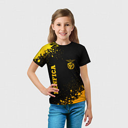 Футболка детская Benfica - gold gradient вертикально, цвет: 3D-принт — фото 2