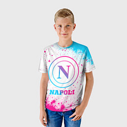 Футболка детская Napoli neon gradient style, цвет: 3D-принт — фото 2