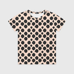 Футболка детская Гороховый тренд черный на кремовом, цвет: 3D-принт