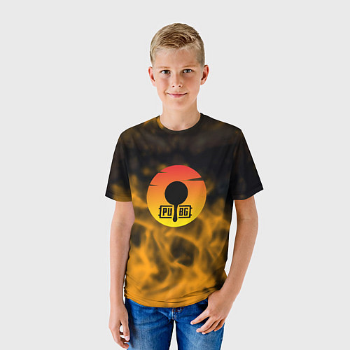 Детская футболка PUBG огненный стиль / 3D-принт – фото 3