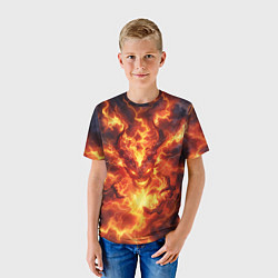 Футболка детская Огненный демон, цвет: 3D-принт — фото 2