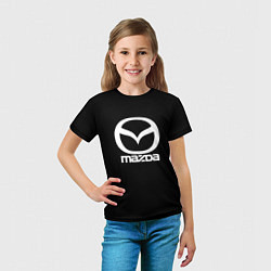 Футболка детская Mazda logo white, цвет: 3D-принт — фото 2